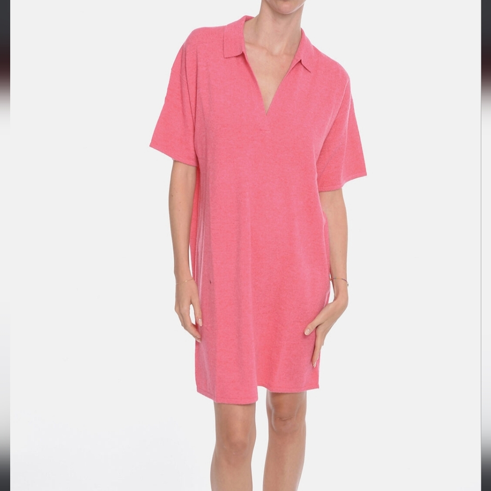 SAMSOE Amaris Polo Wool Dress In Honey Suckle